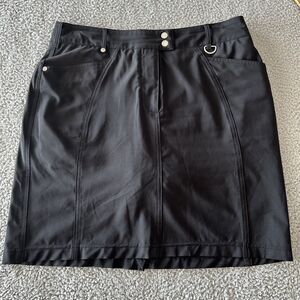 GG BLUE Skort 6 Black Straight Skirt 18" Lined Athletic Golf Tennis Pickleball